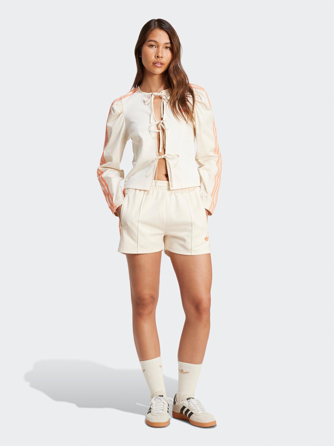  image of adidas-originals-womens-summer-glow-classic-shorts-white
