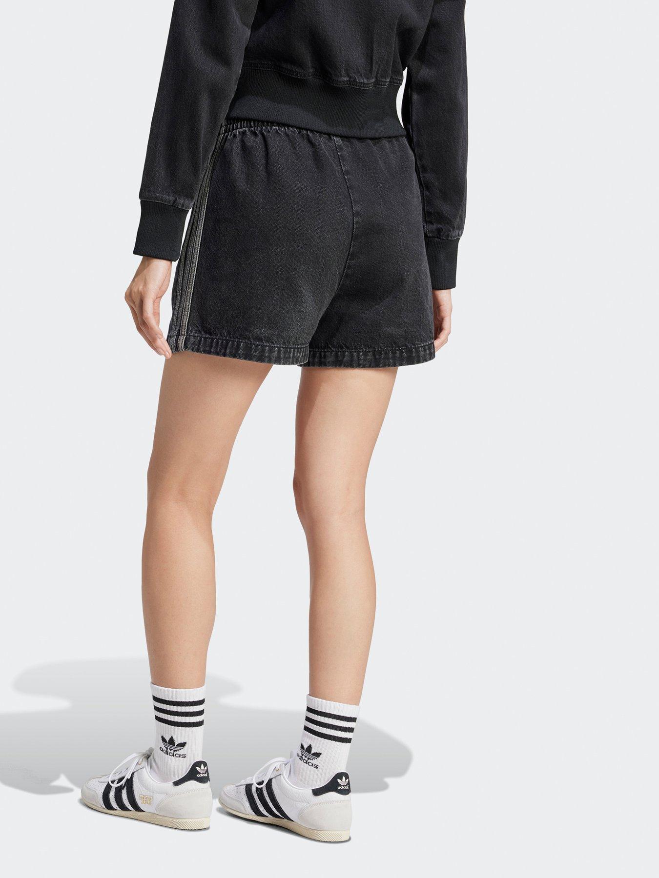 Image 2 of 5 of adidas Originals Women's Adicolor Denim Firebird Shorts - Black