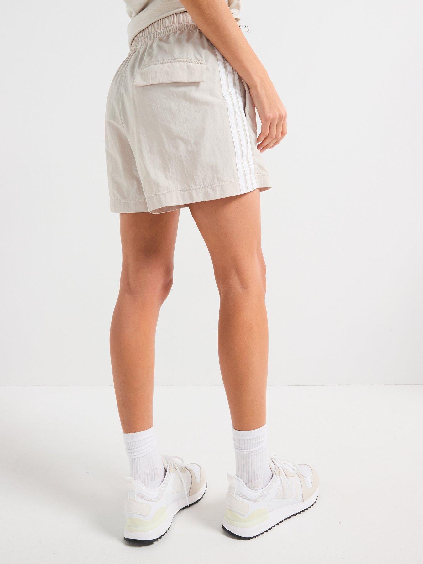  image of adidas-sportswear-womens-essentials-3-stripes-lifestyle-woven-shorts-grey