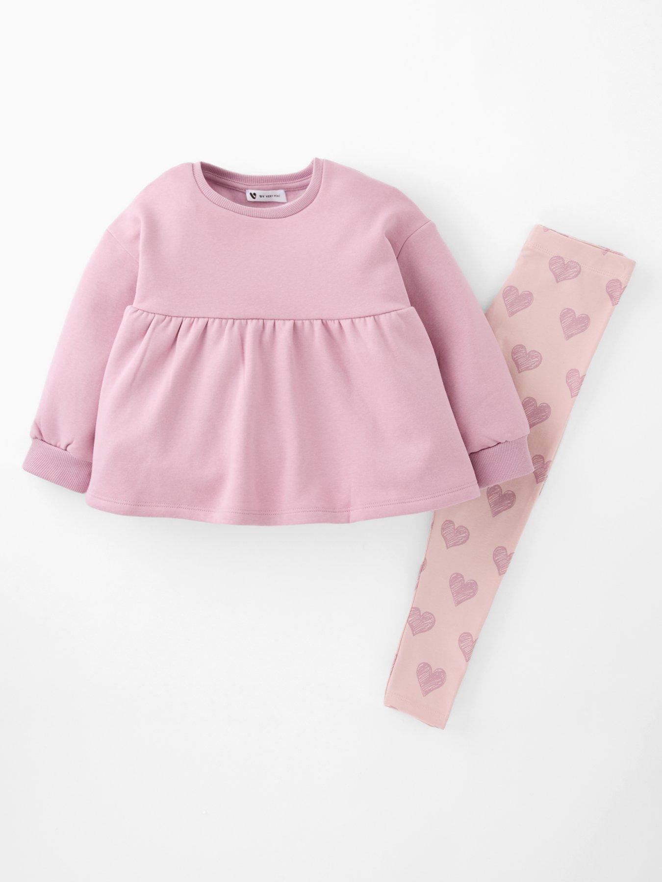 Mini V by Very Girls Peplum Hem Sweat And Legging Set - Multi