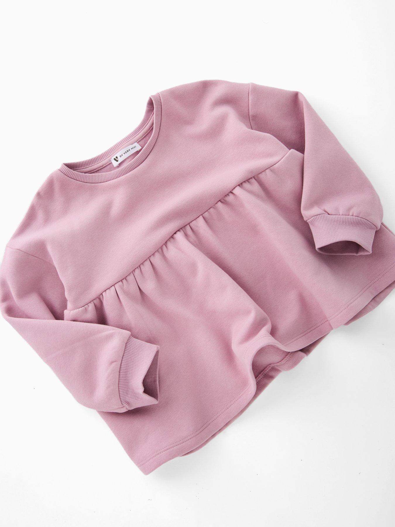  image of mini-v-by-very-girls-peplum-hem-sweat-and-legging-set-multi