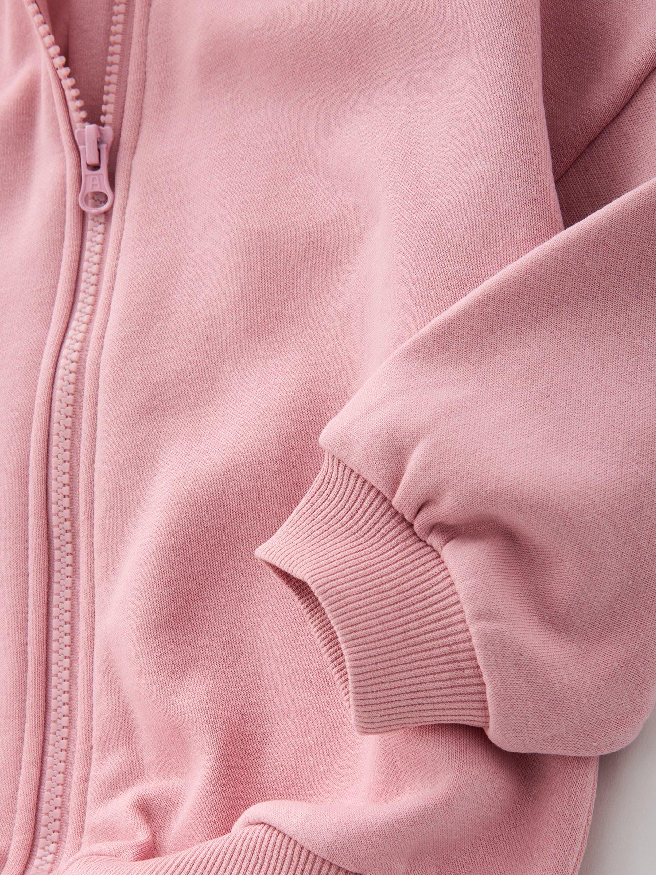  image of mini-v-by-very-girls-zip-up-hoodie-pink