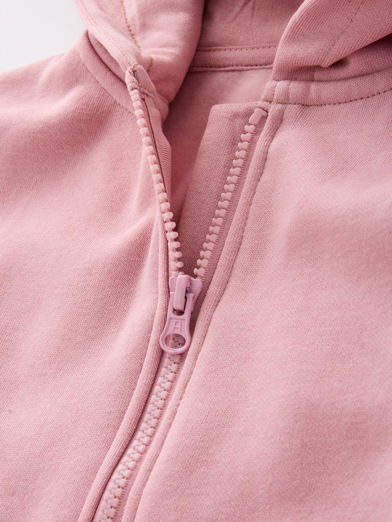  image of mini-v-by-very-girls-zip-up-hoodie-pink