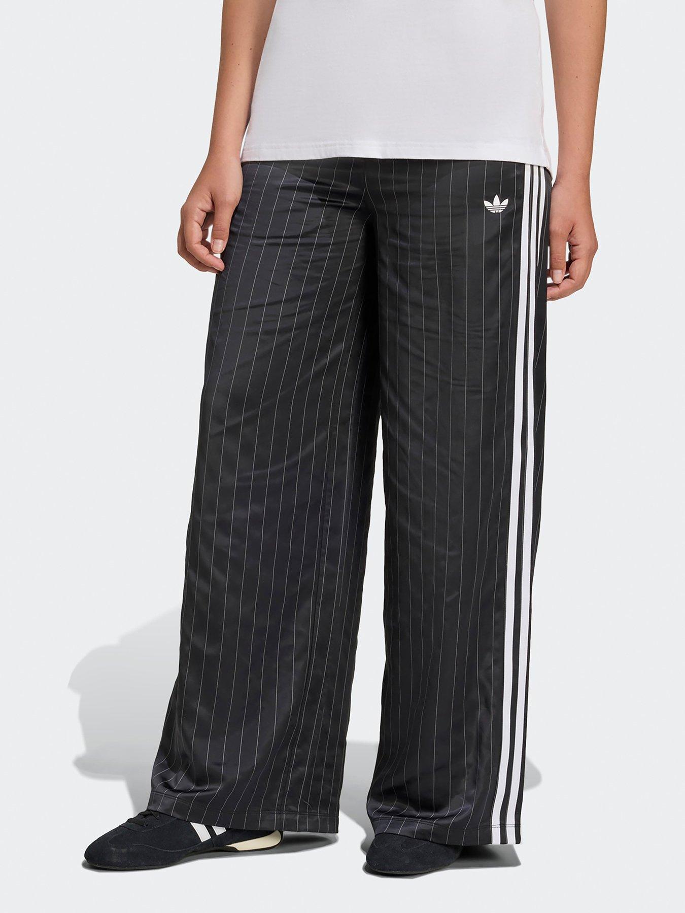 Image 1 of 5 of adidas Originals Womens Soccer Summer Satin Wide Leg Pants - Black