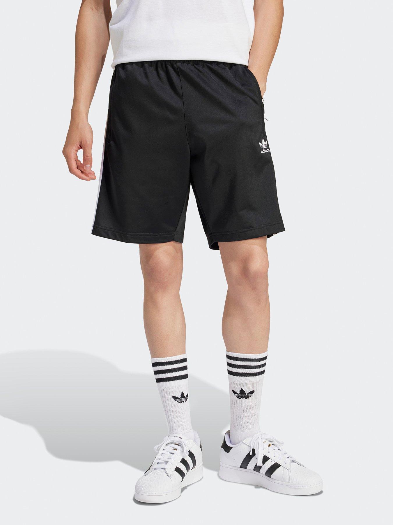  image of adidas-originals-mens-adicolor-firebird-shorts-black
