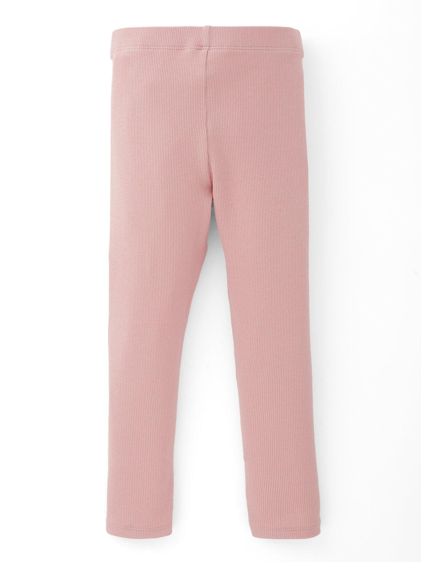 Image 2 of 4 of Mini V by Very Girls Rib Leggings - Pink