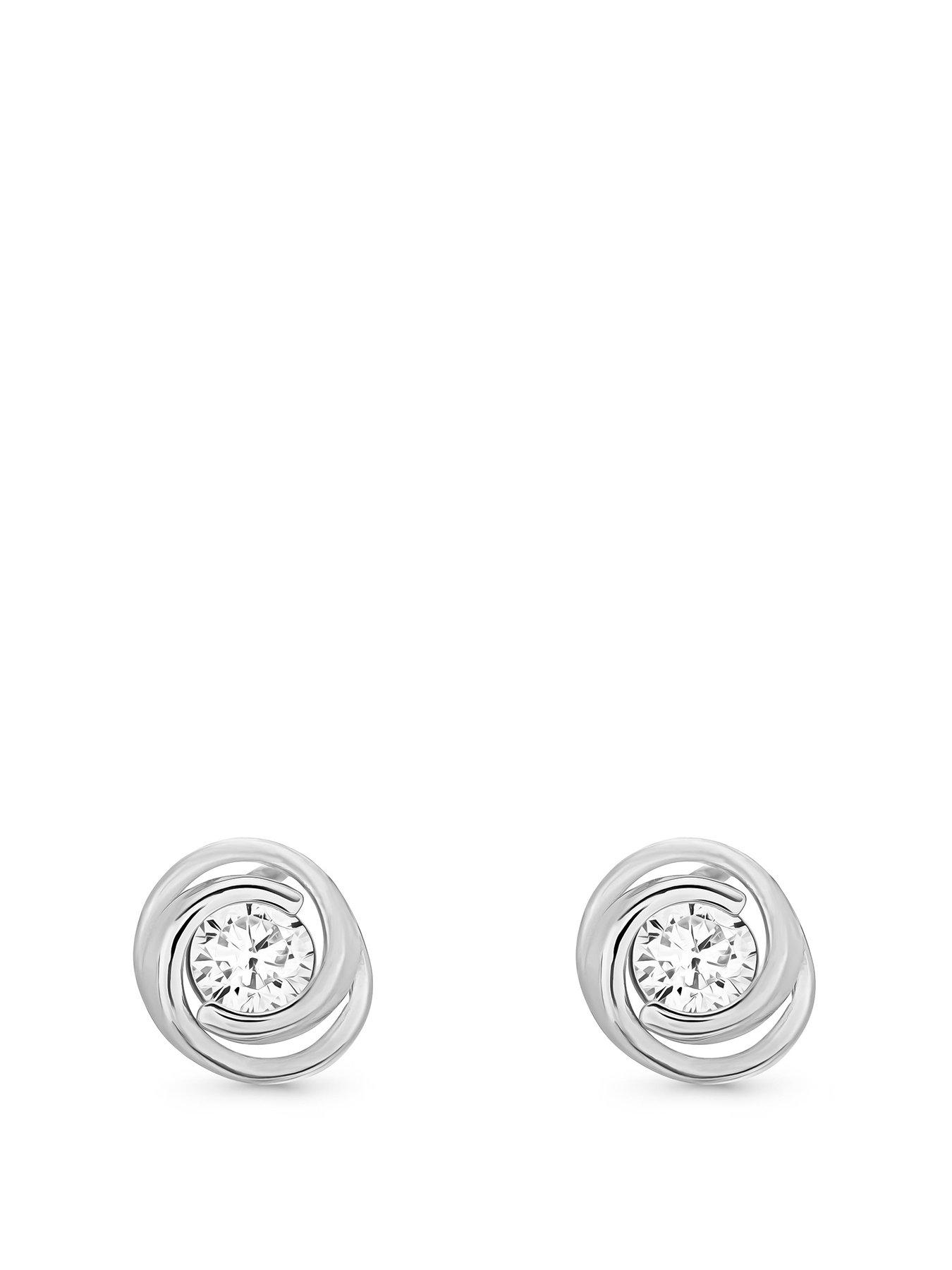 undefined 9ct White Gold Cubic Zirconia Stud Earrings