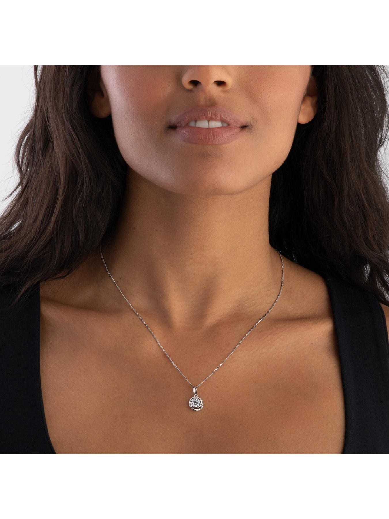 Image 2 of 4 of Beaverbrooks 9ct White Gold Cubic Zirconia Pendant