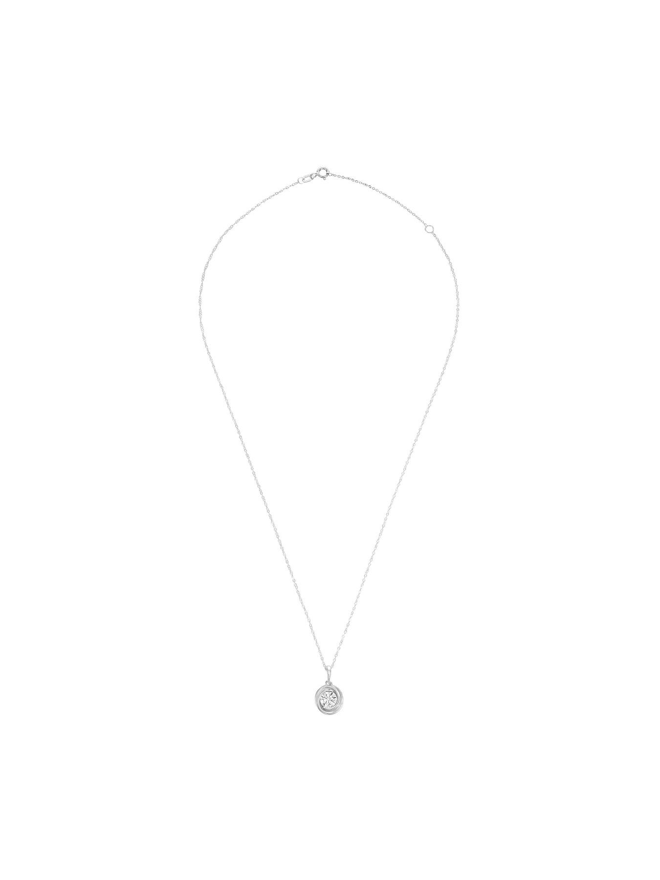 Image 3 of 4 of Beaverbrooks 9ct White Gold Cubic Zirconia Pendant
