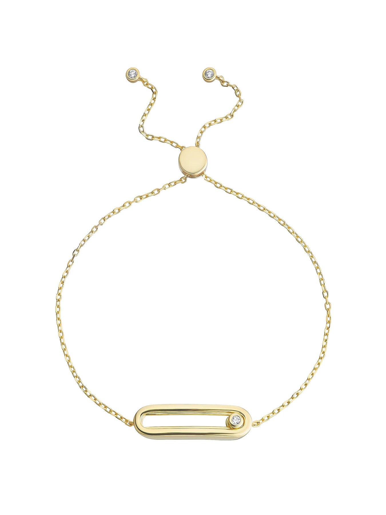 undefined Yellow Gold Plated Cubic Zirconia Glide Bracelet