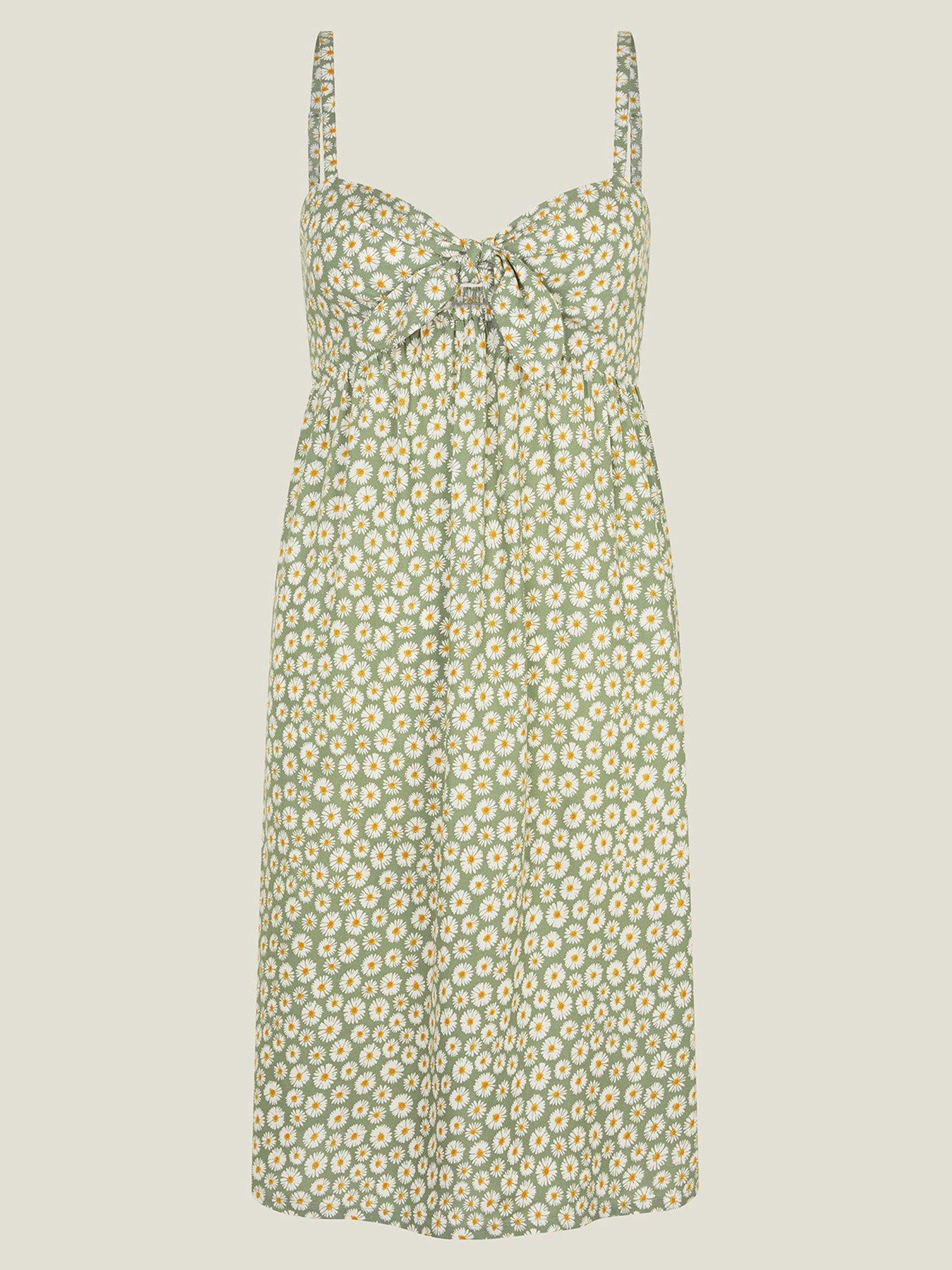  image of accessorize-daisy-tie-front-mini-dress-light-green