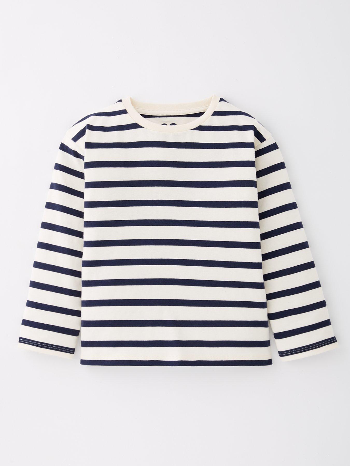 Mini V by Very Girls Stripe Long Sleeve T-Shirt - Navy
