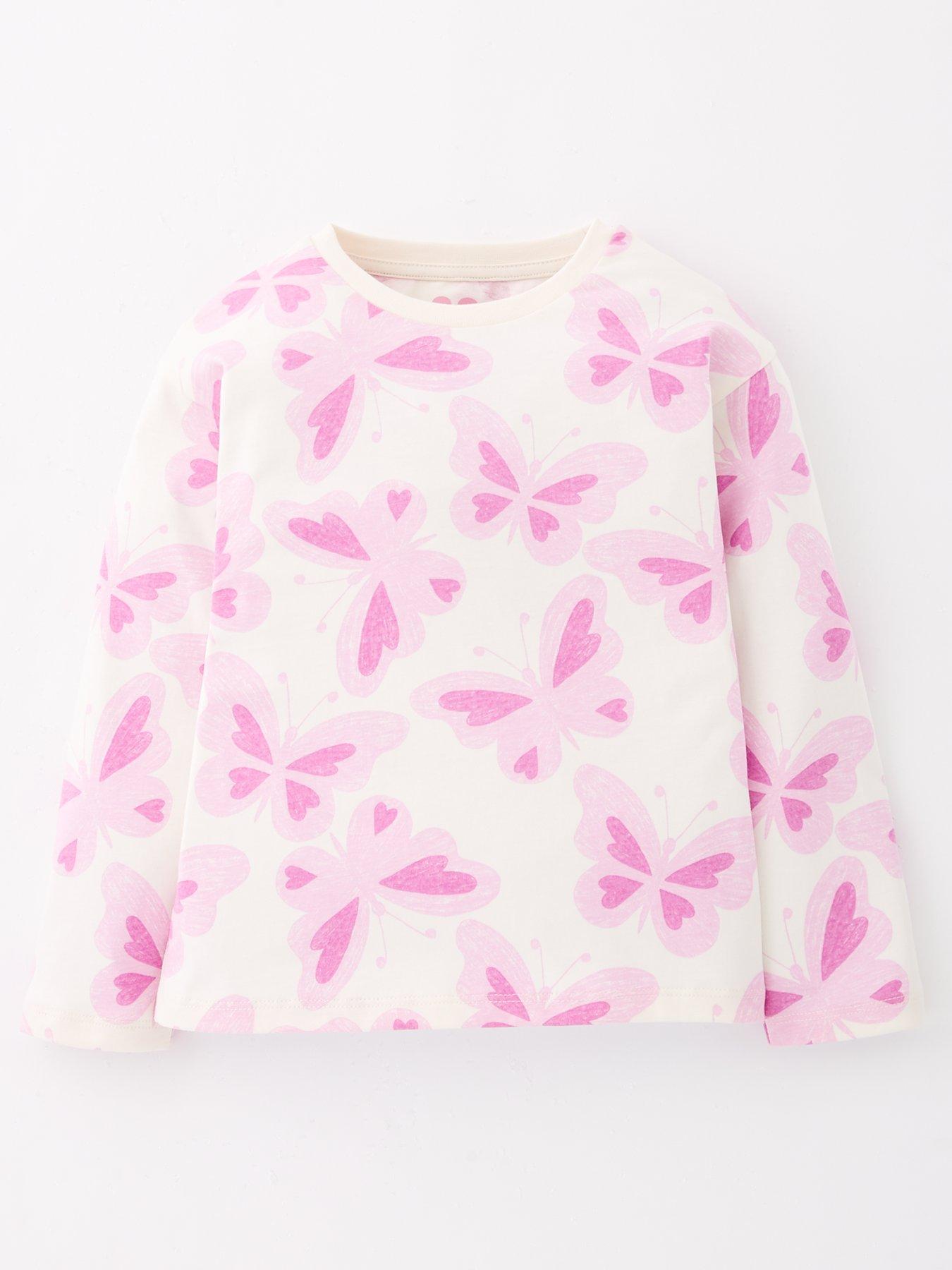 Mini V by Very Girls Oversized Long Sleeve T-shirt - Butterfly Print