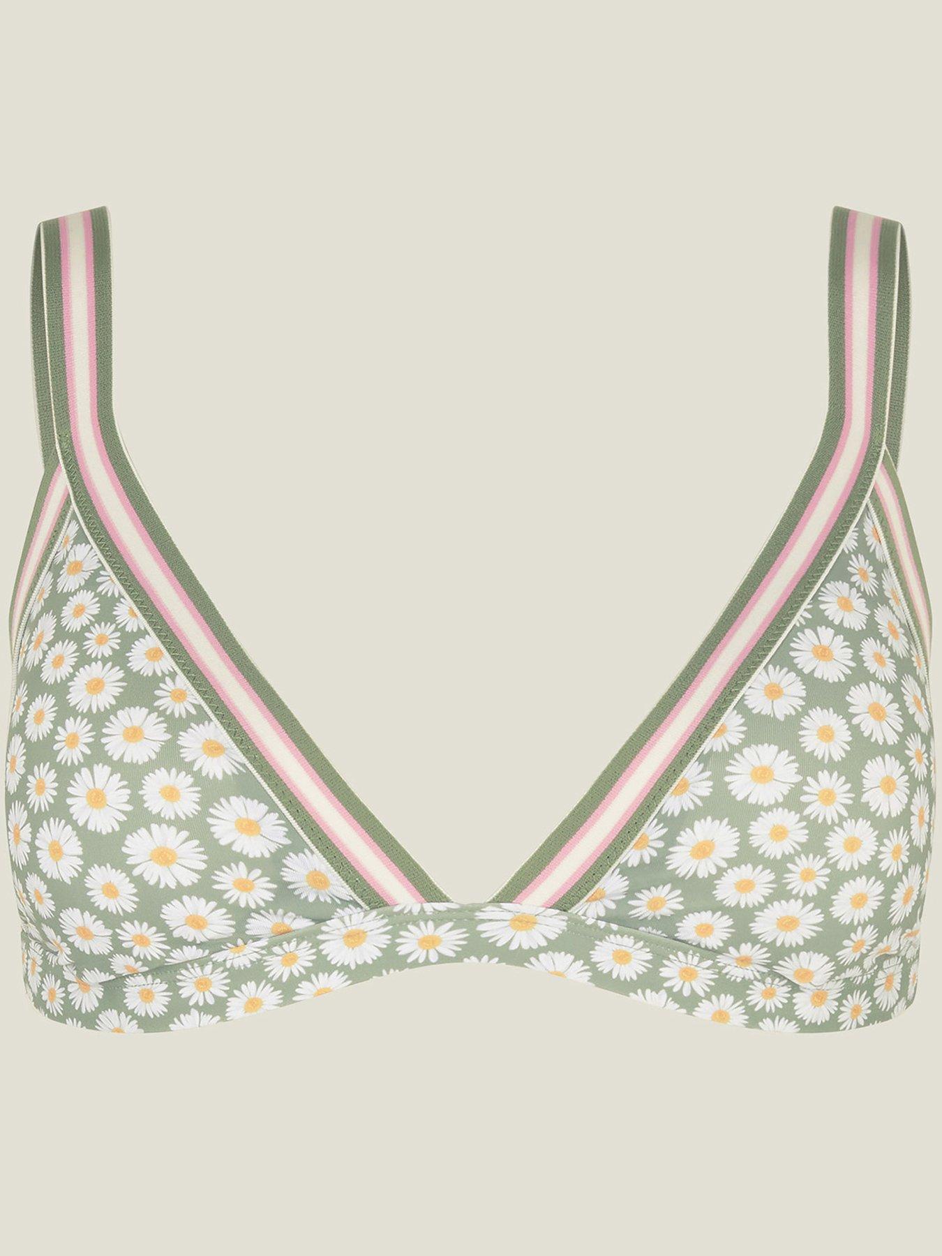 Image 3 of 4 of Accessorize Daisy Elastic Triangle - Light Green