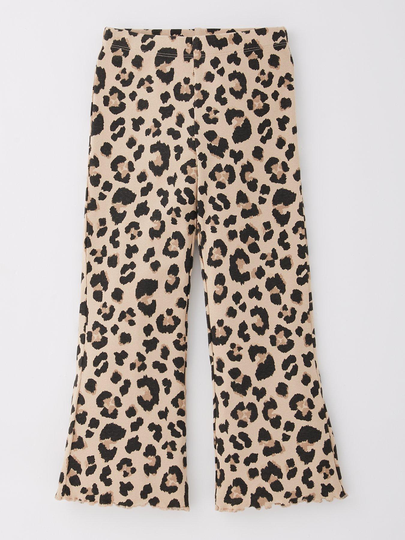 Image 1 of 4 of Mini V by Very Girls Leopard Print Leggings - Multi