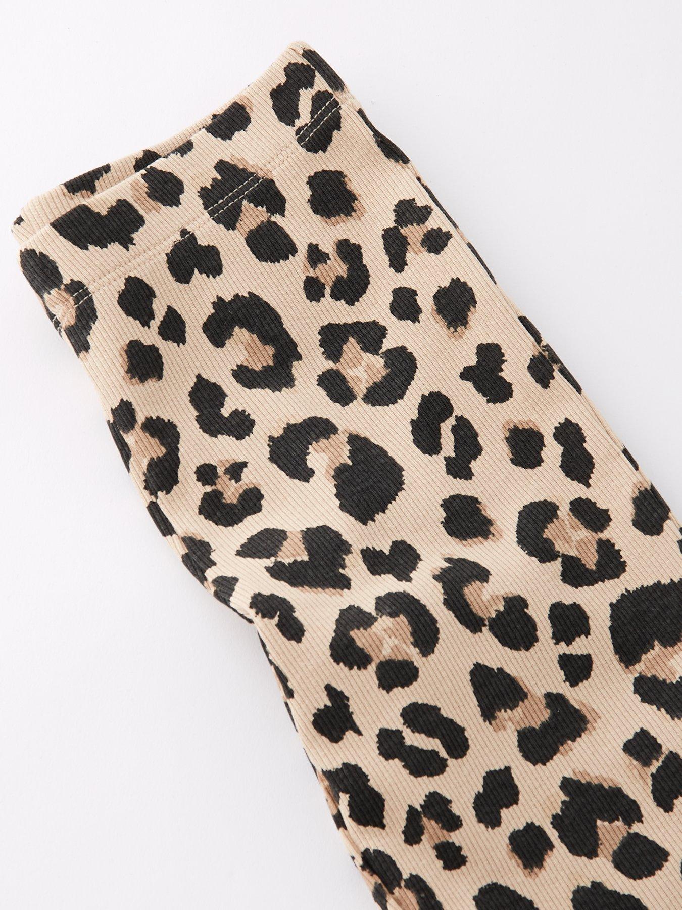 Image 4 of 4 of Mini V by Very Girls Leopard Print Leggings - Multi