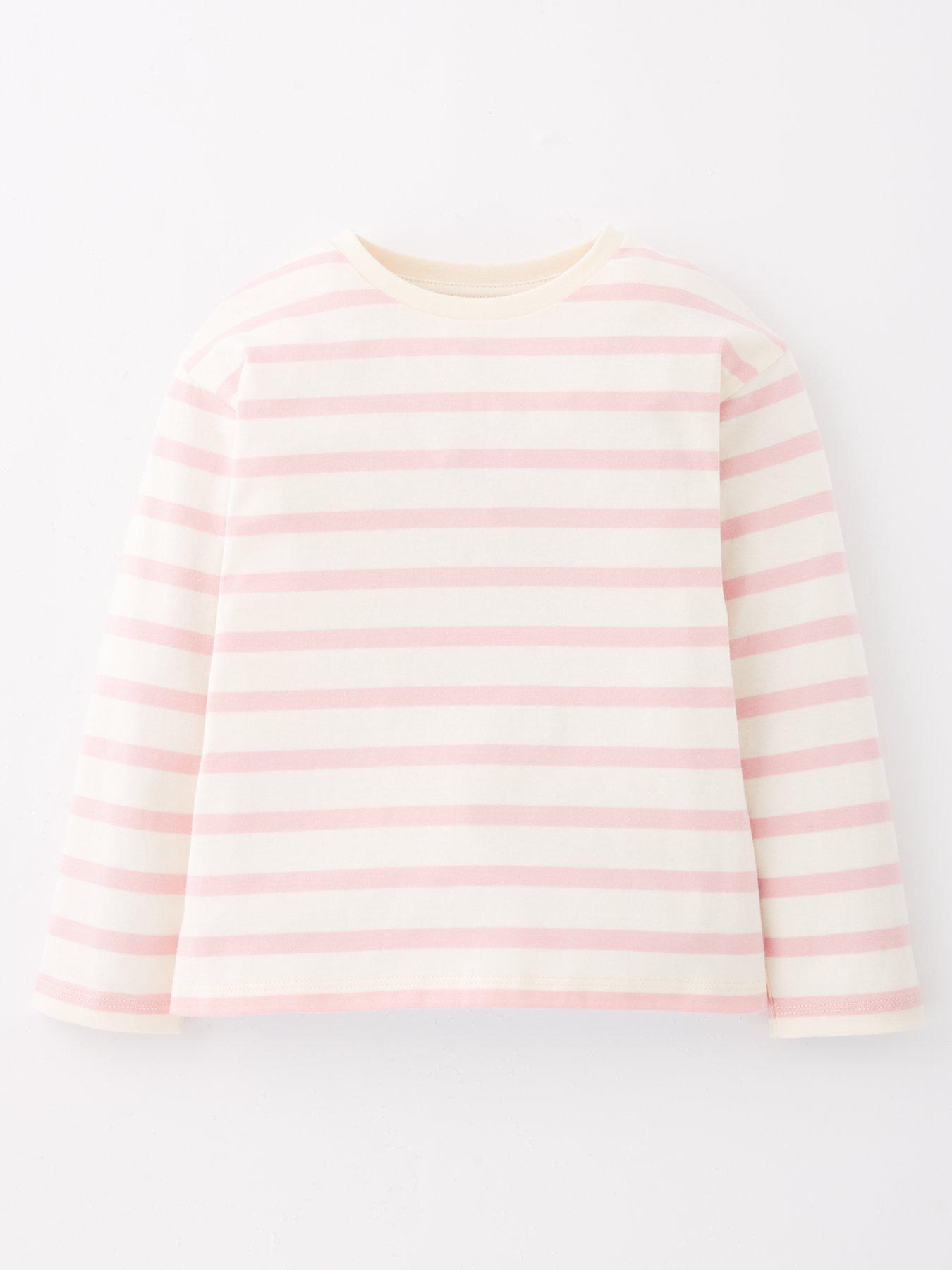 undefined Girls Stripe Long Sleeve T-Shirt - Pink