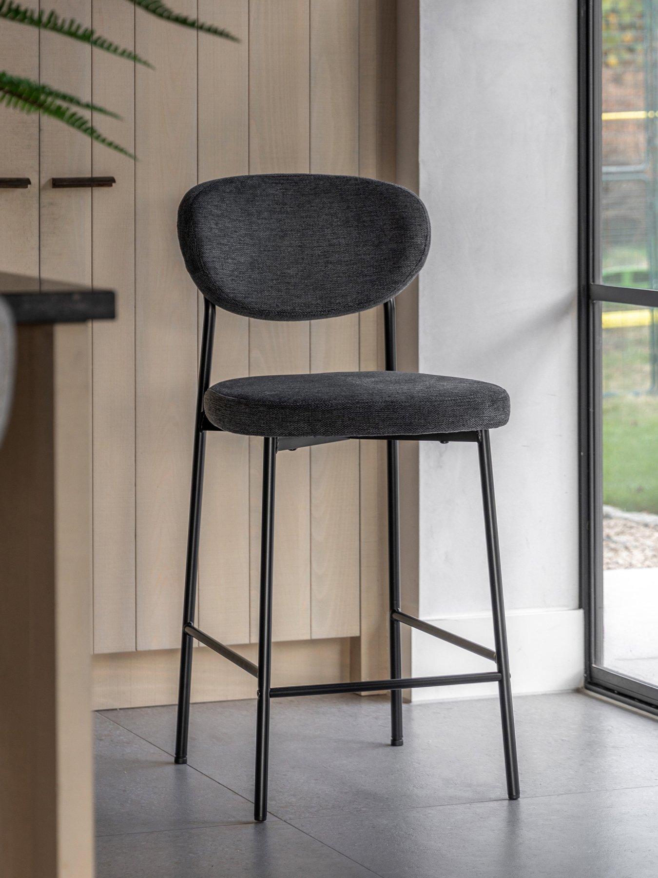Image 1 of 7 of Gallery Direct Set of 2 Kara Charcoal Bar Stools
