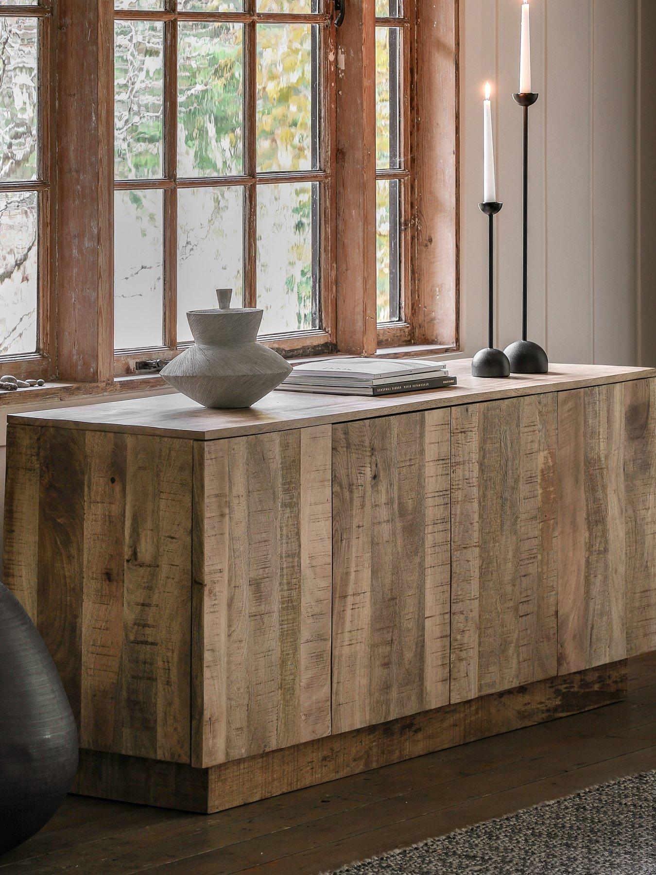Image 1 of 7 of Gallery Direct Lina&nbsp;Ready Assembled&nbsp;Mango Wood 4 Door Sideboard - Natural