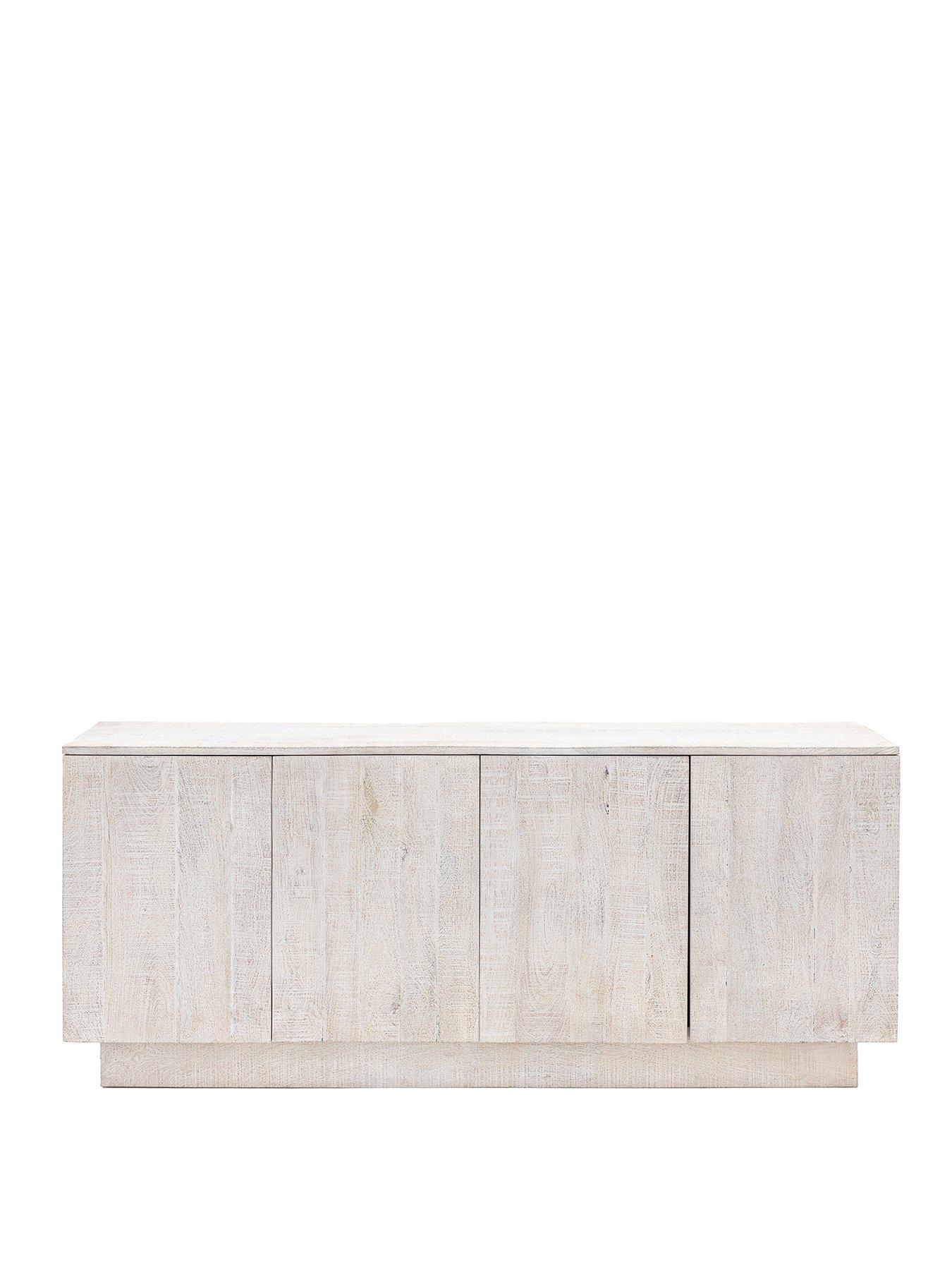 Image 2 of 7 of Gallery Direct Lina&nbsp;Ready Assembled Mango Wood 4 Door Sideboard - Whitewash
