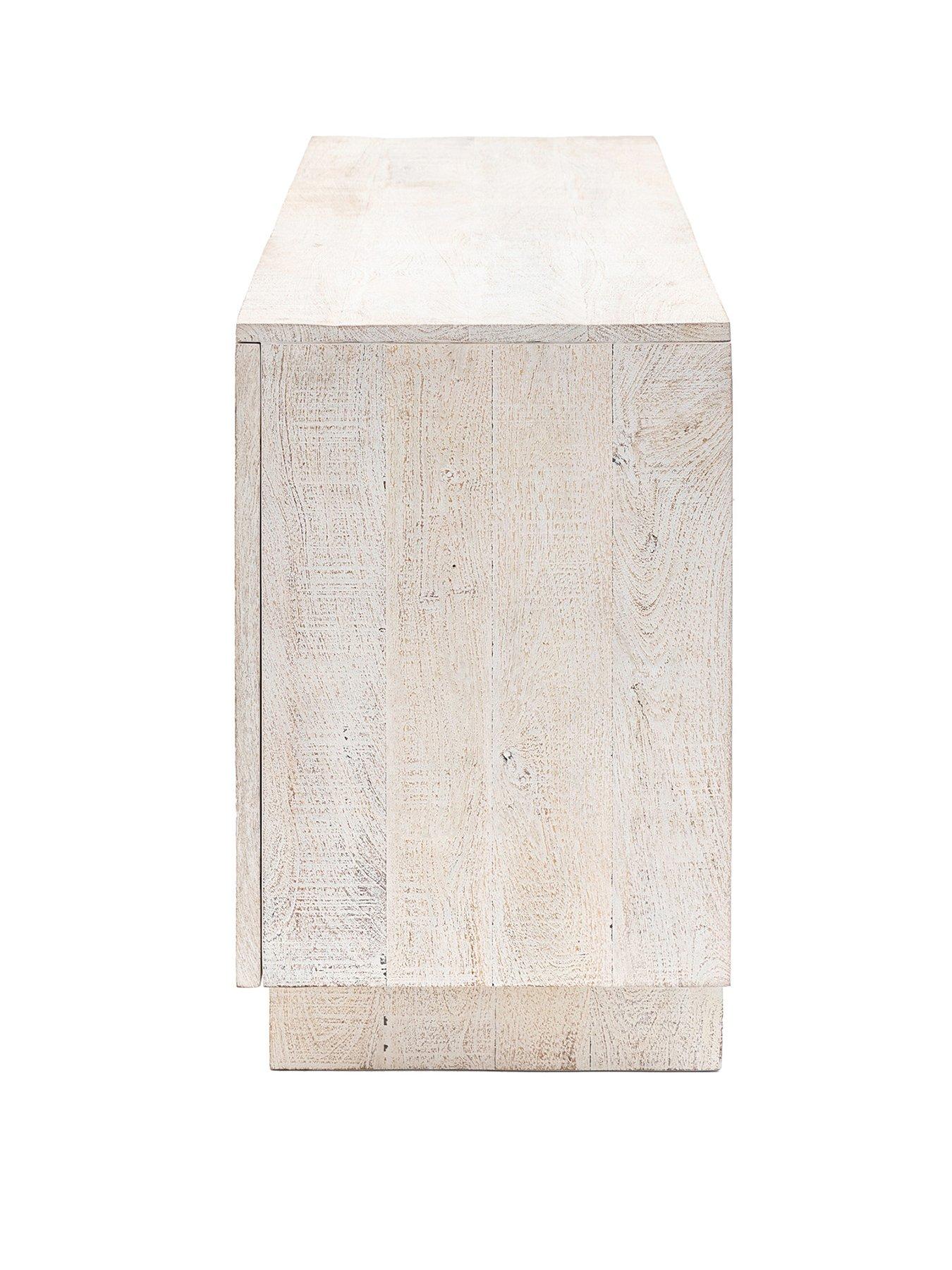 Image 3 of 7 of Gallery Direct Lina&nbsp;Ready Assembled Mango Wood 4 Door Sideboard - Whitewash