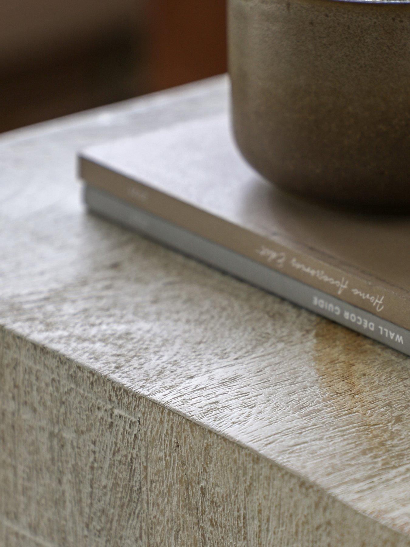  image of gallery-direct-lina-ready-assemblednbspmango-wood-side-table-whitewash
