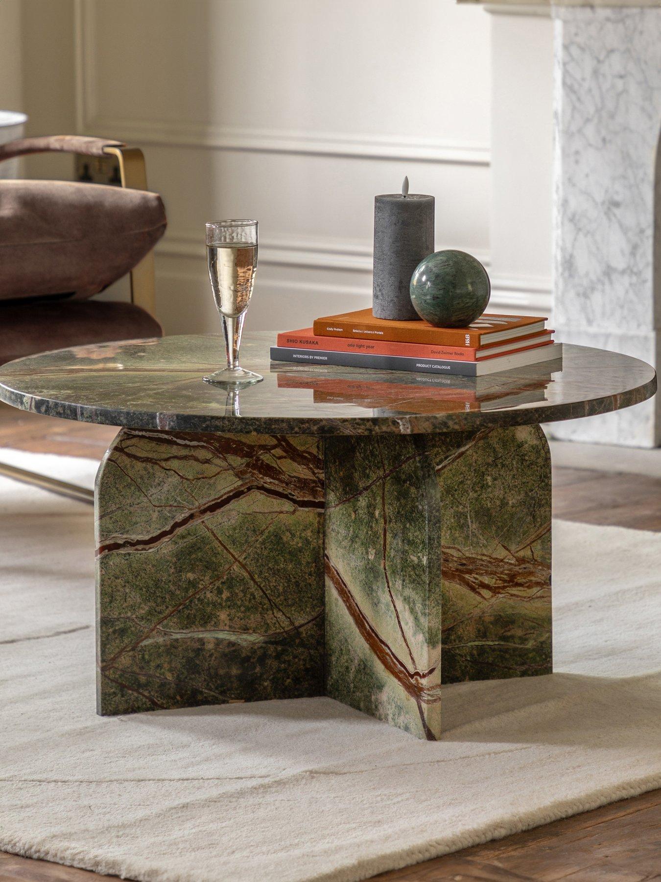 Gallery Direct Amina Ready Assembled Marble Coffee Table - Ember