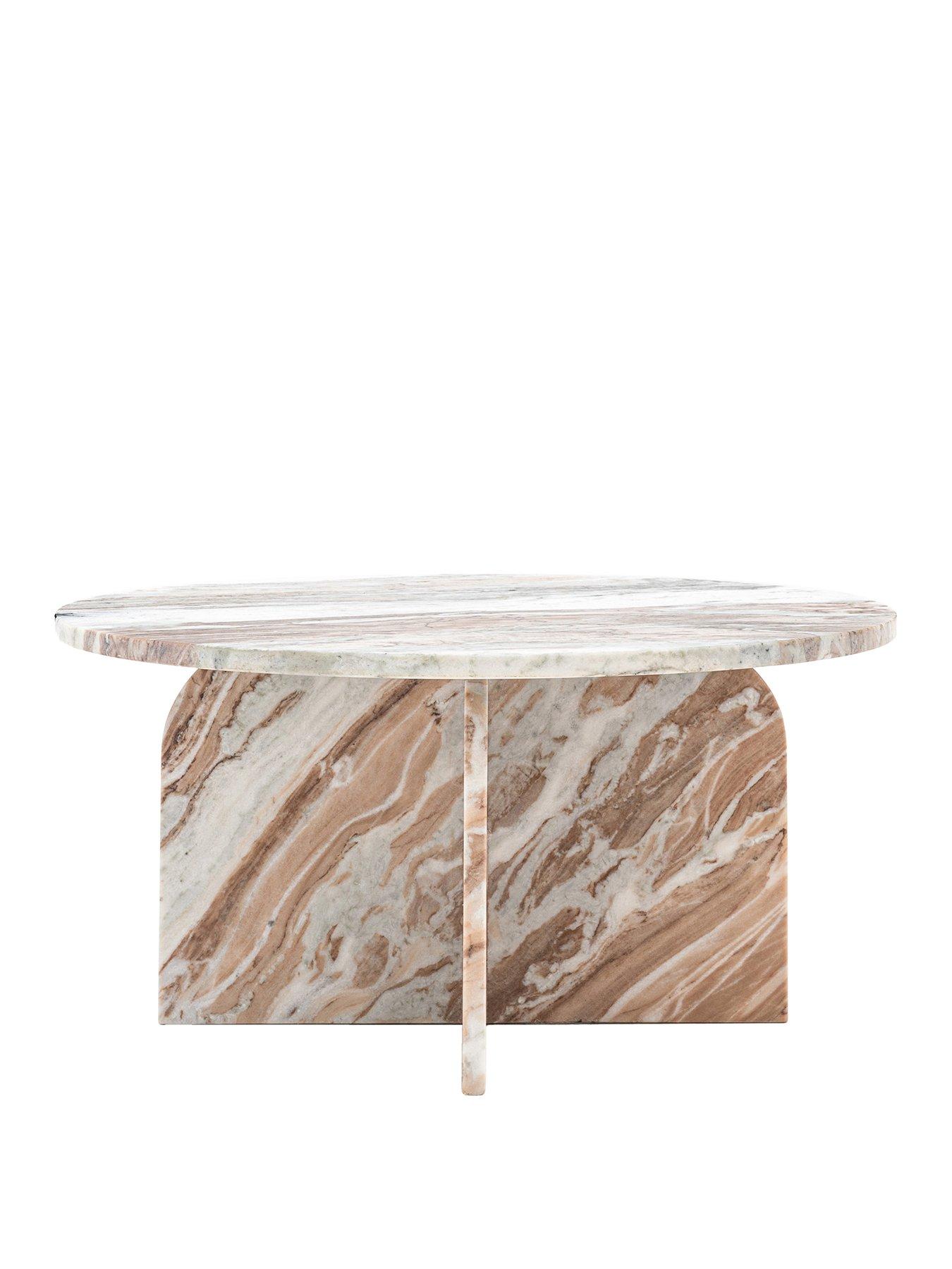  image of gallery-amina-ready-assembled-marble-coffee-table-natural