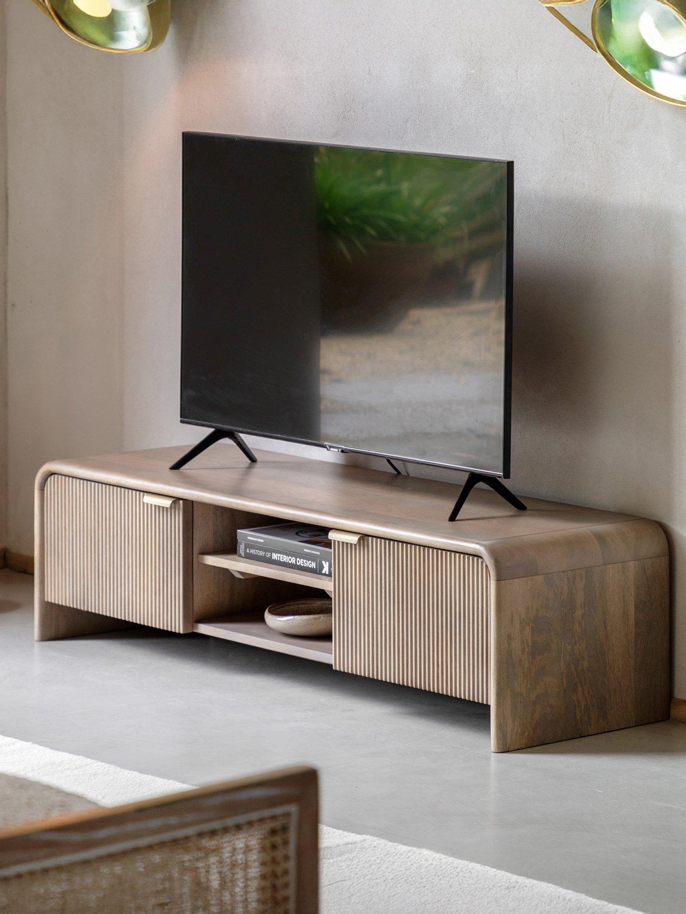 Gallery Direct Tahira Ready Assembled TV/Media Unit - with Mango Wood - Natural