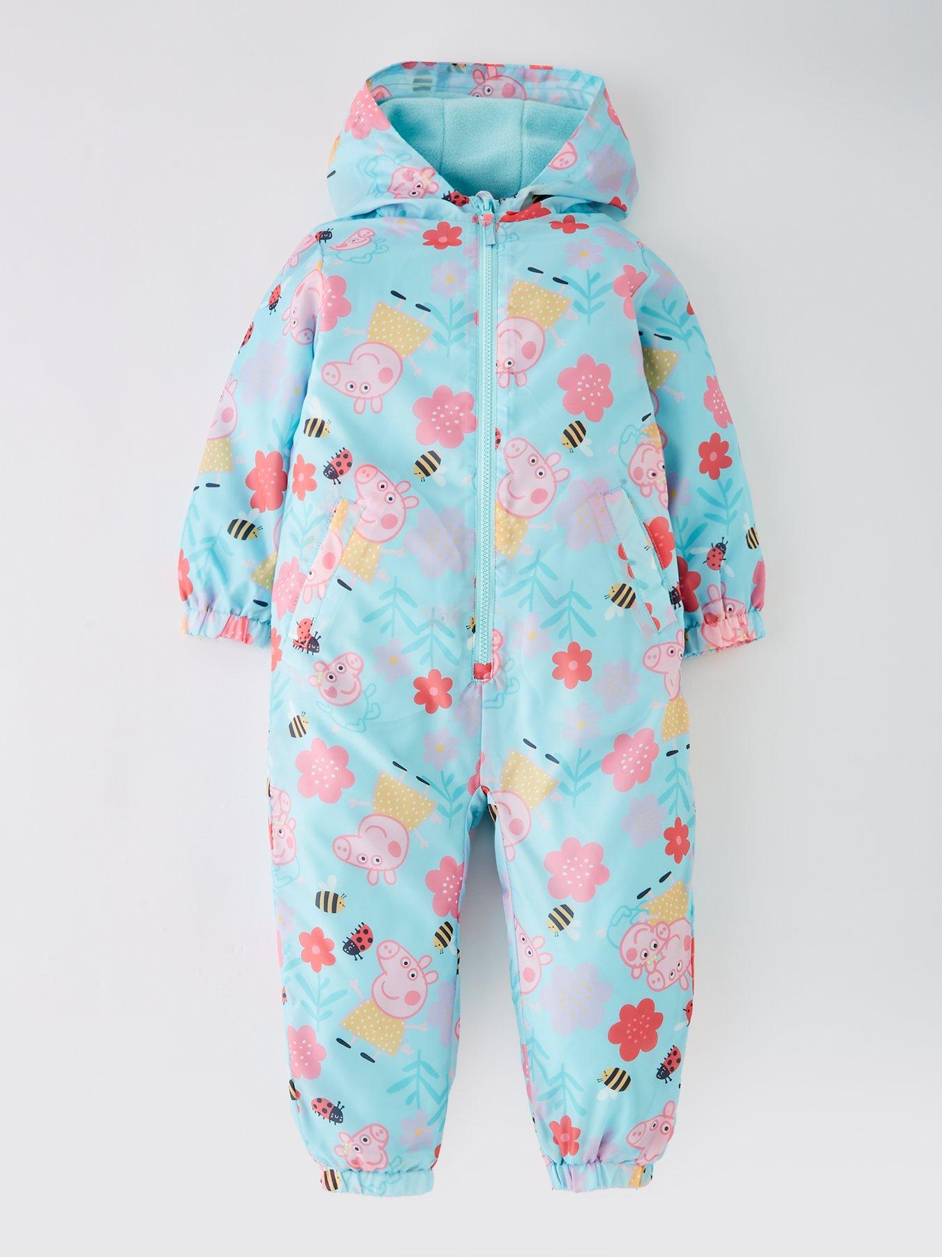 undefined Peppa Pig Fleece Lined Puddlesuit - Blue