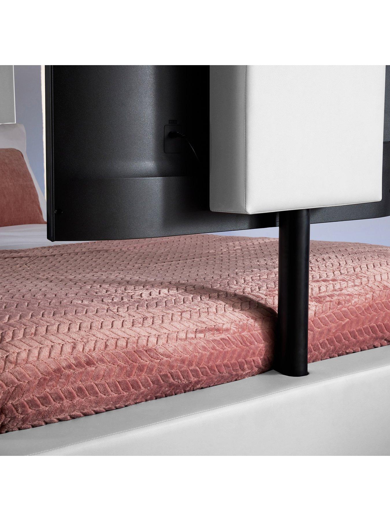  image of xr-living-ava-upholstered-tv-bed-with-under-bed-led-lighting-fits-up-to-55-inch-tv-ndash-white