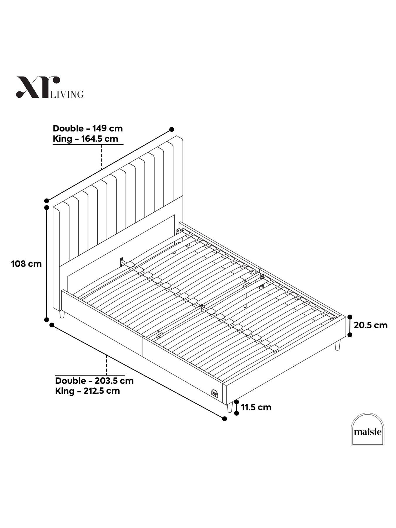 Image 7 of 8 of XR Living Maisie Velvet Bed Frame with Under Frame LED Lights &ndash; Navy