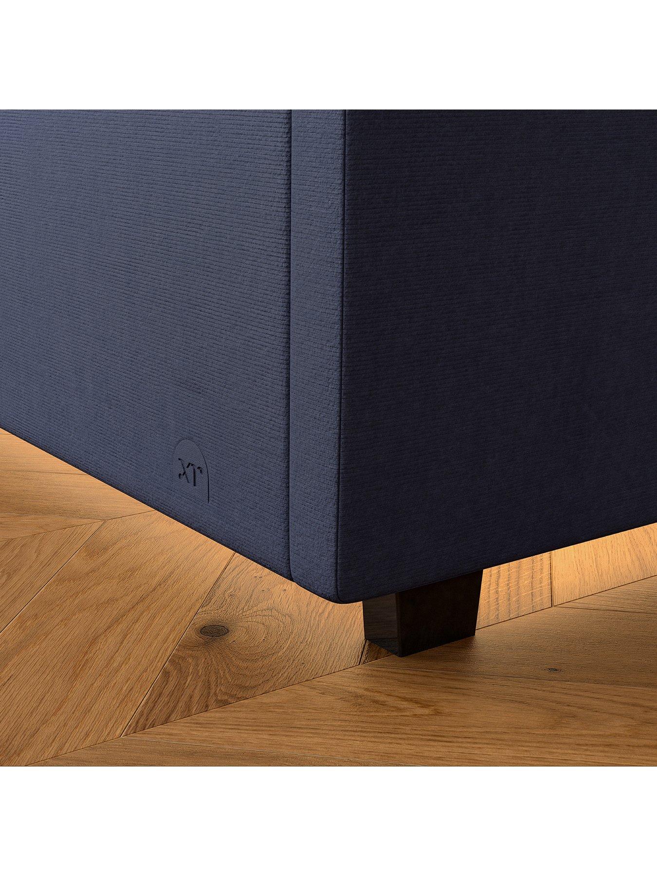 Image 3 of 8 of XR Living Maisie Velvet Ottoman Bed with Under Frame LED Lights &ndash; Navy