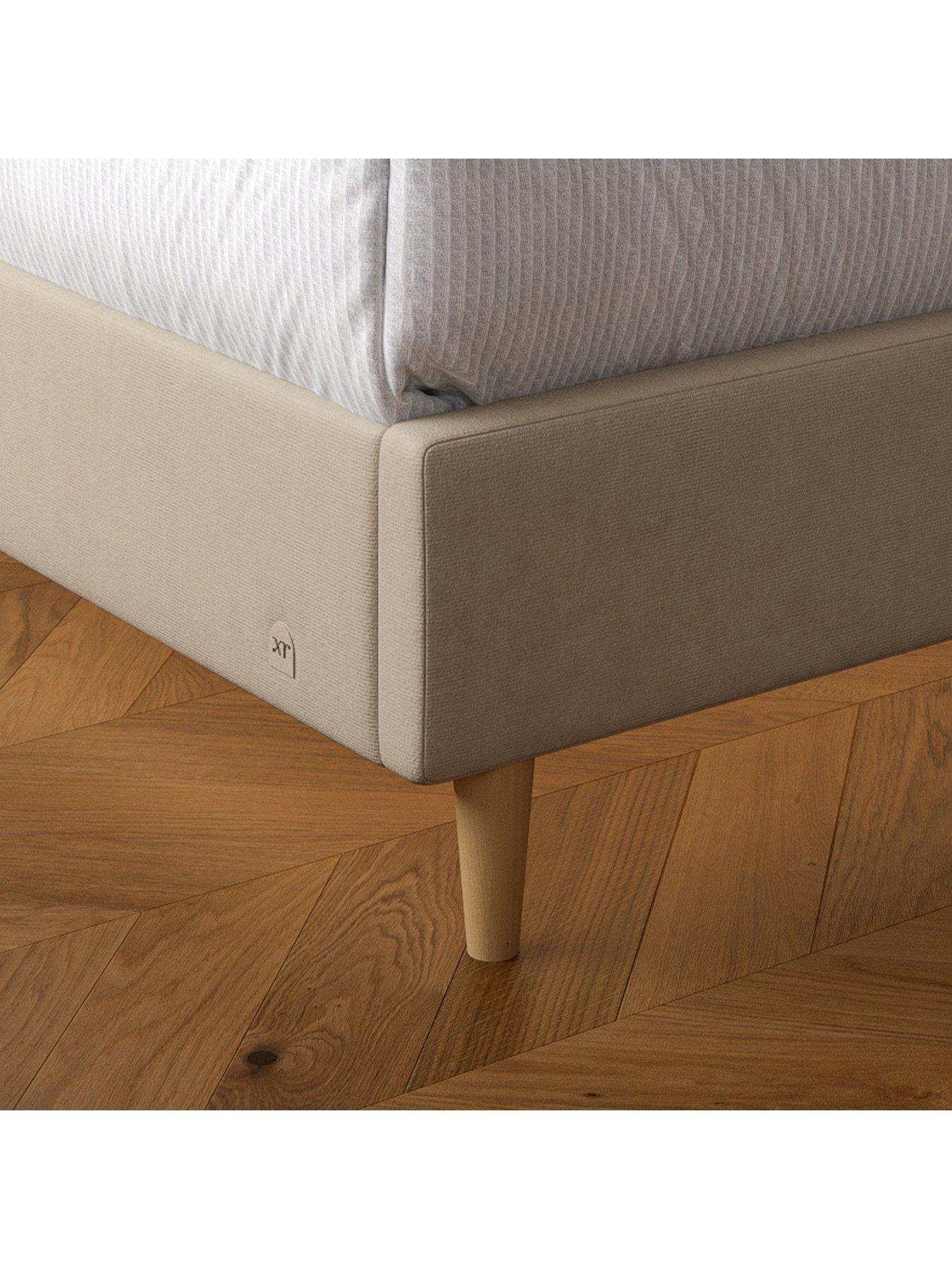 Image 3 of 8 of XR Living Maisie Velvet Ottoman Bed with Under Frame LED Lights - Natural Stone