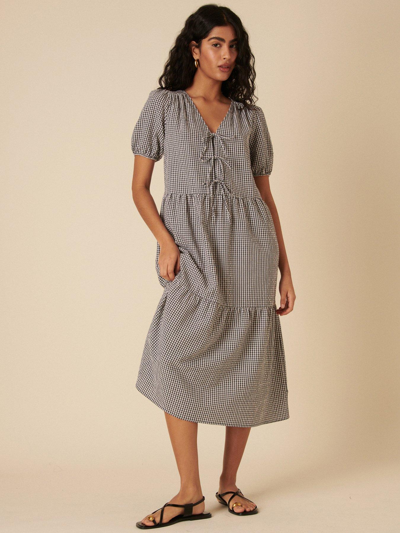Nobodys Child Bernadetta Gingham Midi Dress - Black