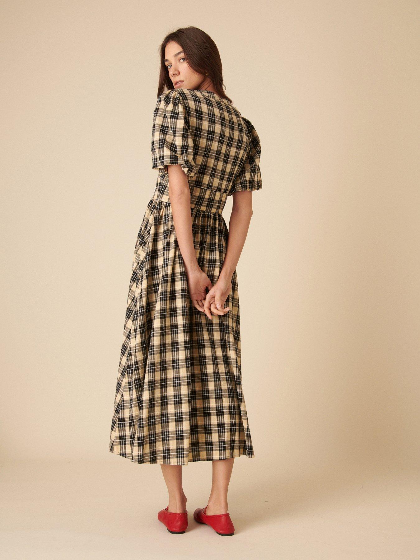  image of nobodys-child-starlight-check-midaxi-dress-multi
