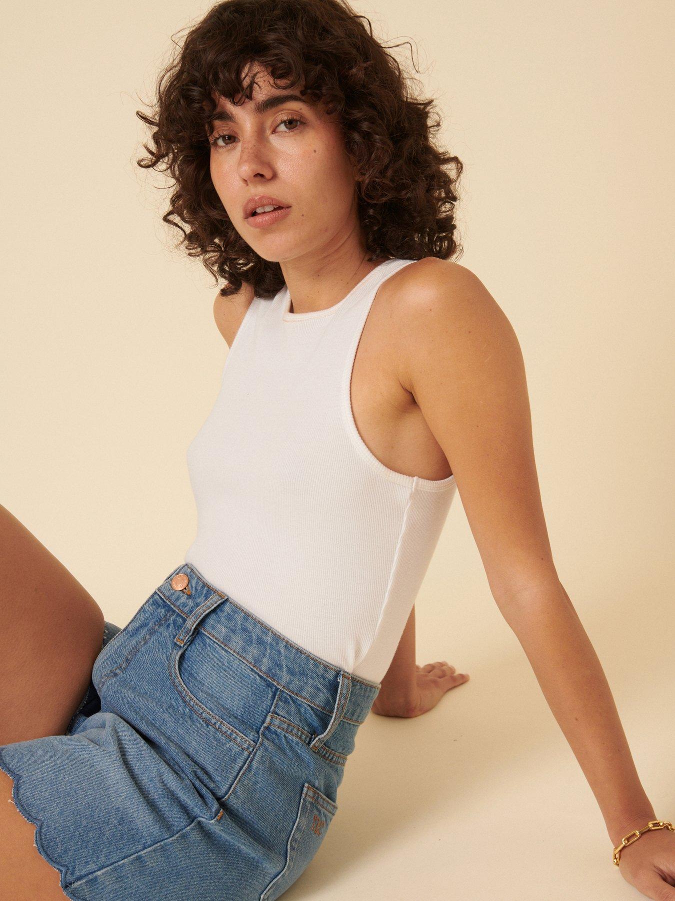  image of nobodys-child-denim-scallop-short-blue