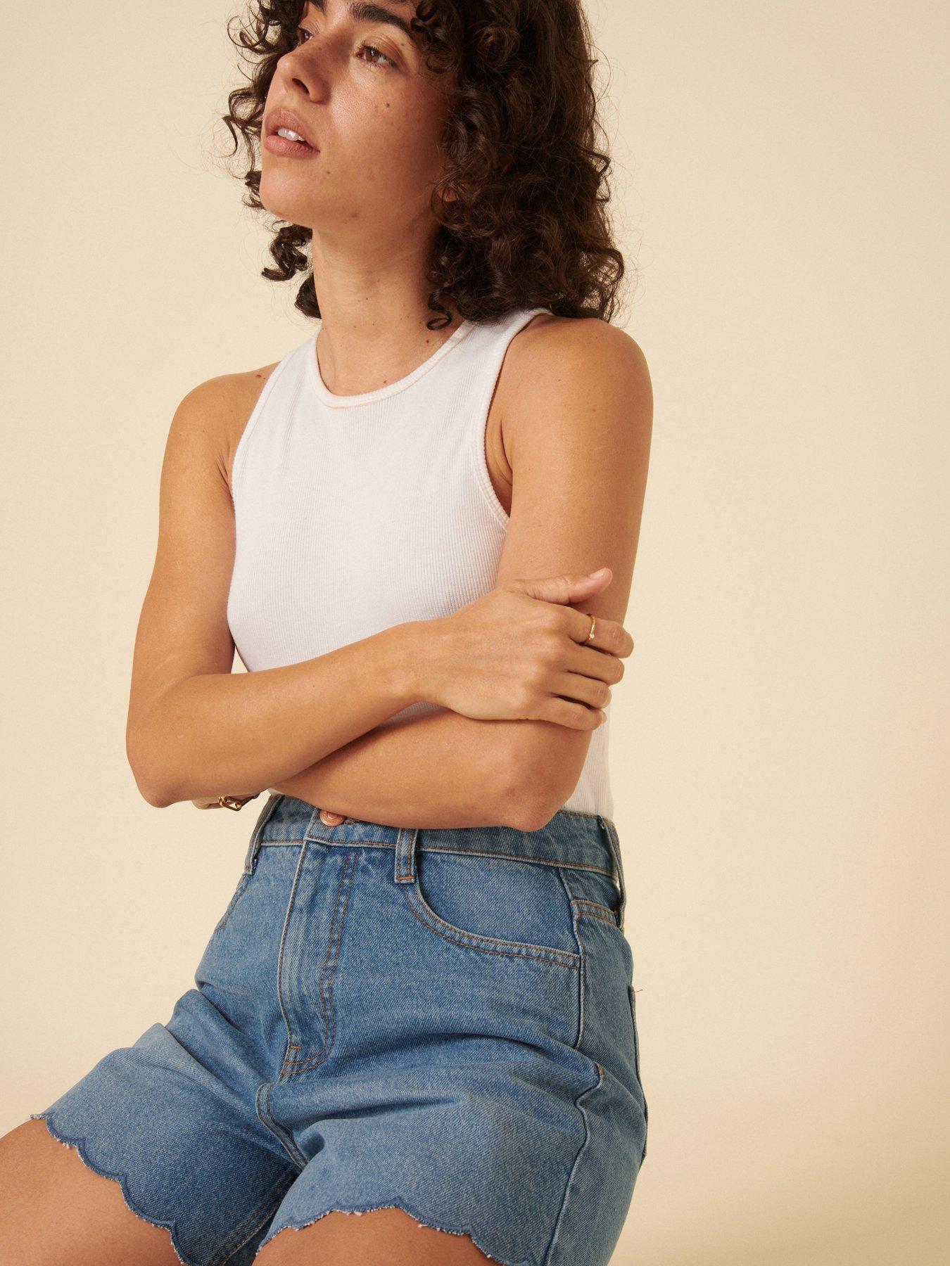  image of nobodys-child-denim-scallop-short-blue