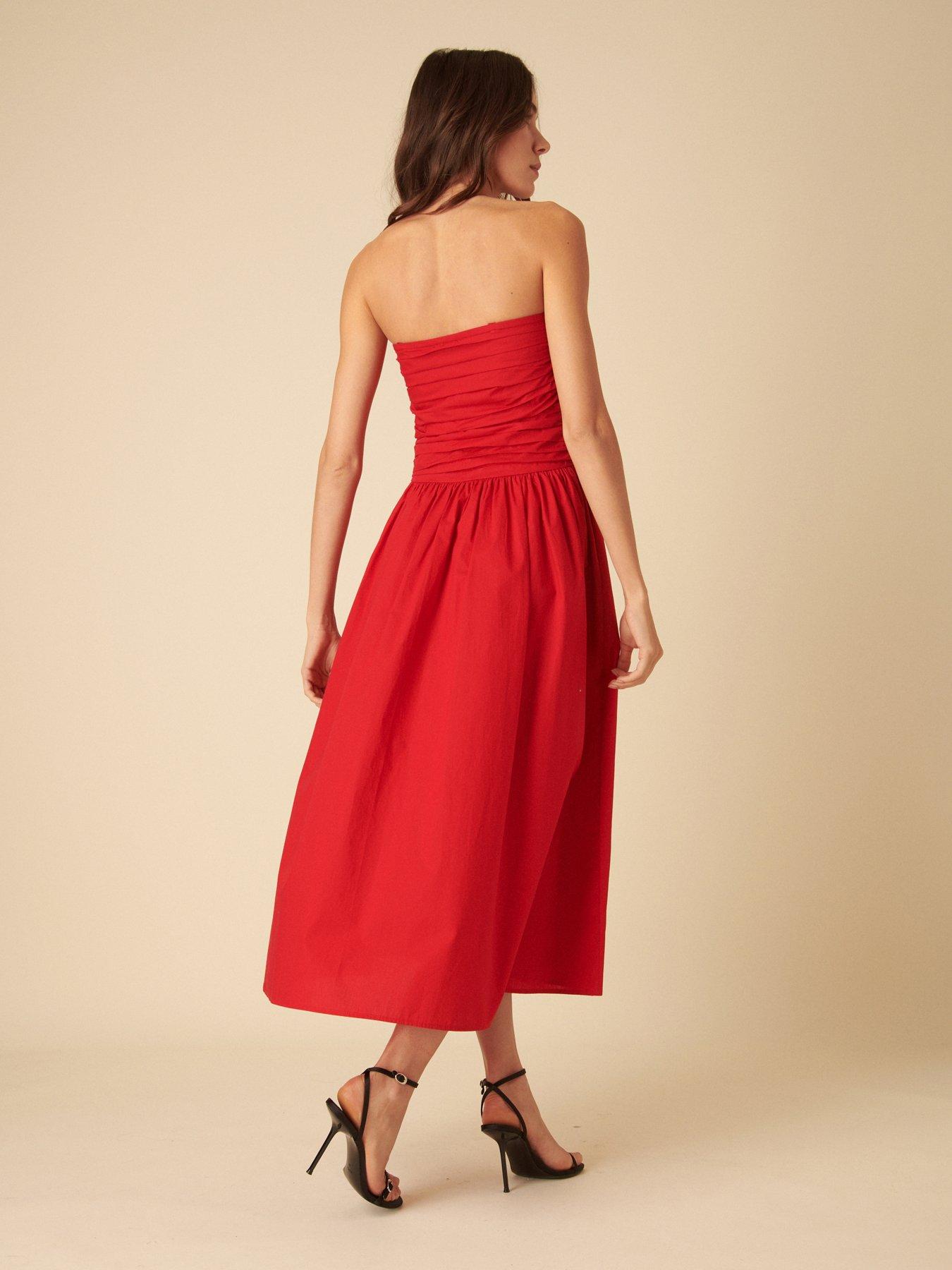  image of nobodys-child-felicity-midi-dress-black-red