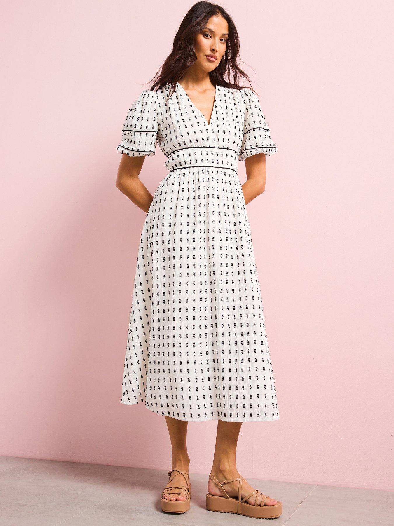 Nobodys Child Ariana Dobby Midi Dress White Littlewoods