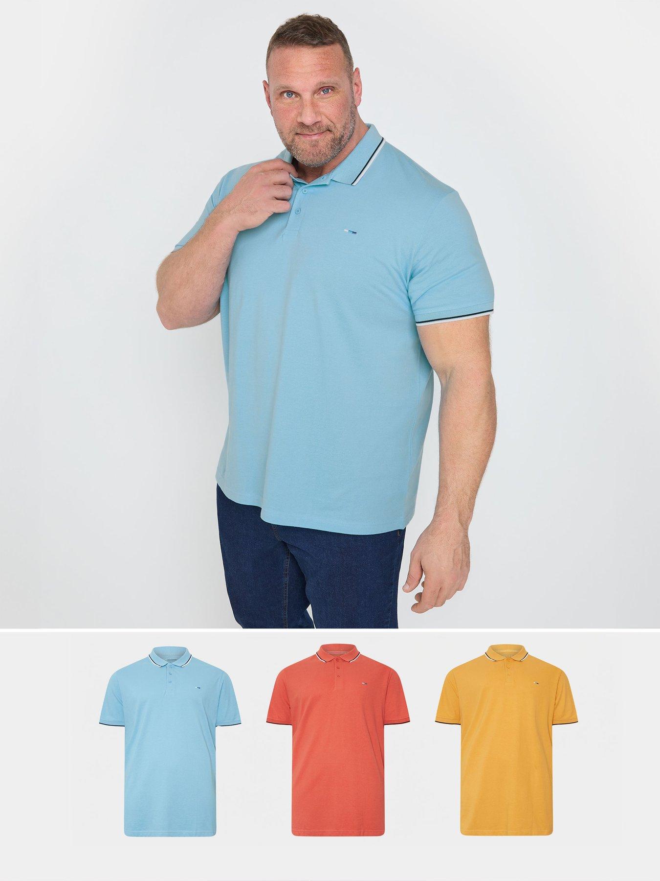 undefined 3 Pack Tipped Pique Polo Shirts - Multi