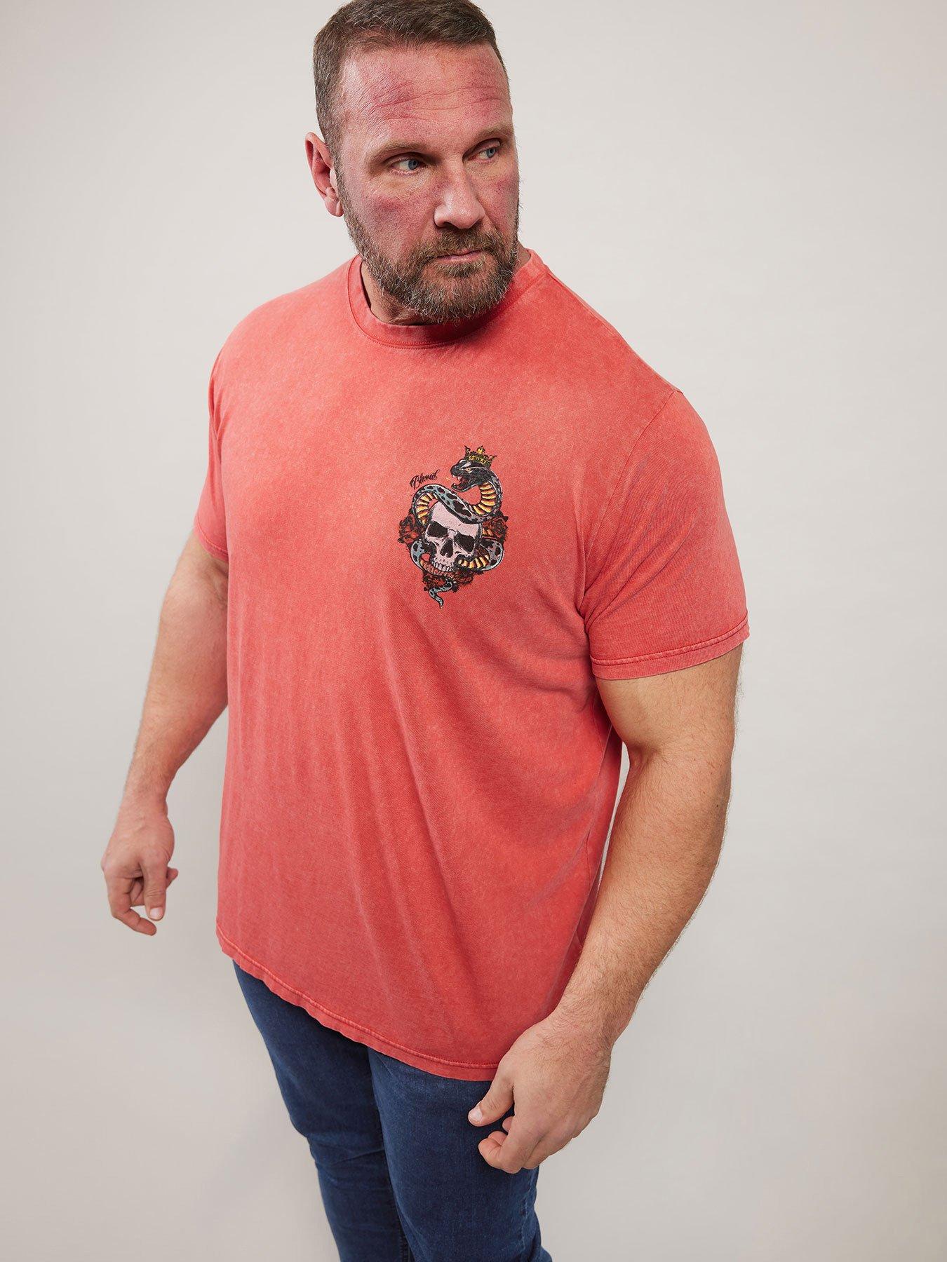 badrhino-acid-wash-skull-amp-snake-graphic-t-shirt-red