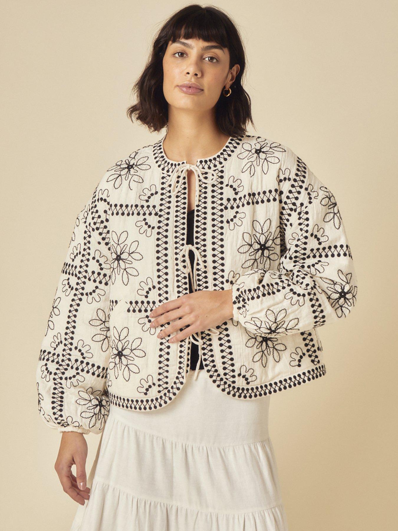 undefined Layla Embroidered Quilted Jacket - Multi
