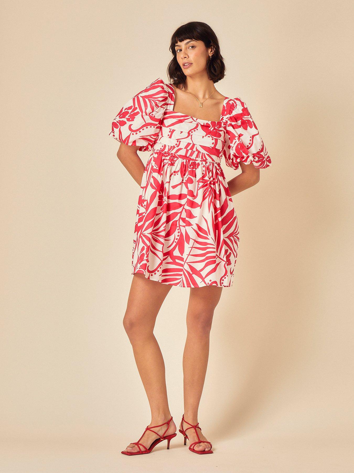  image of nobodys-child-nova-abstract-mini-dress-red