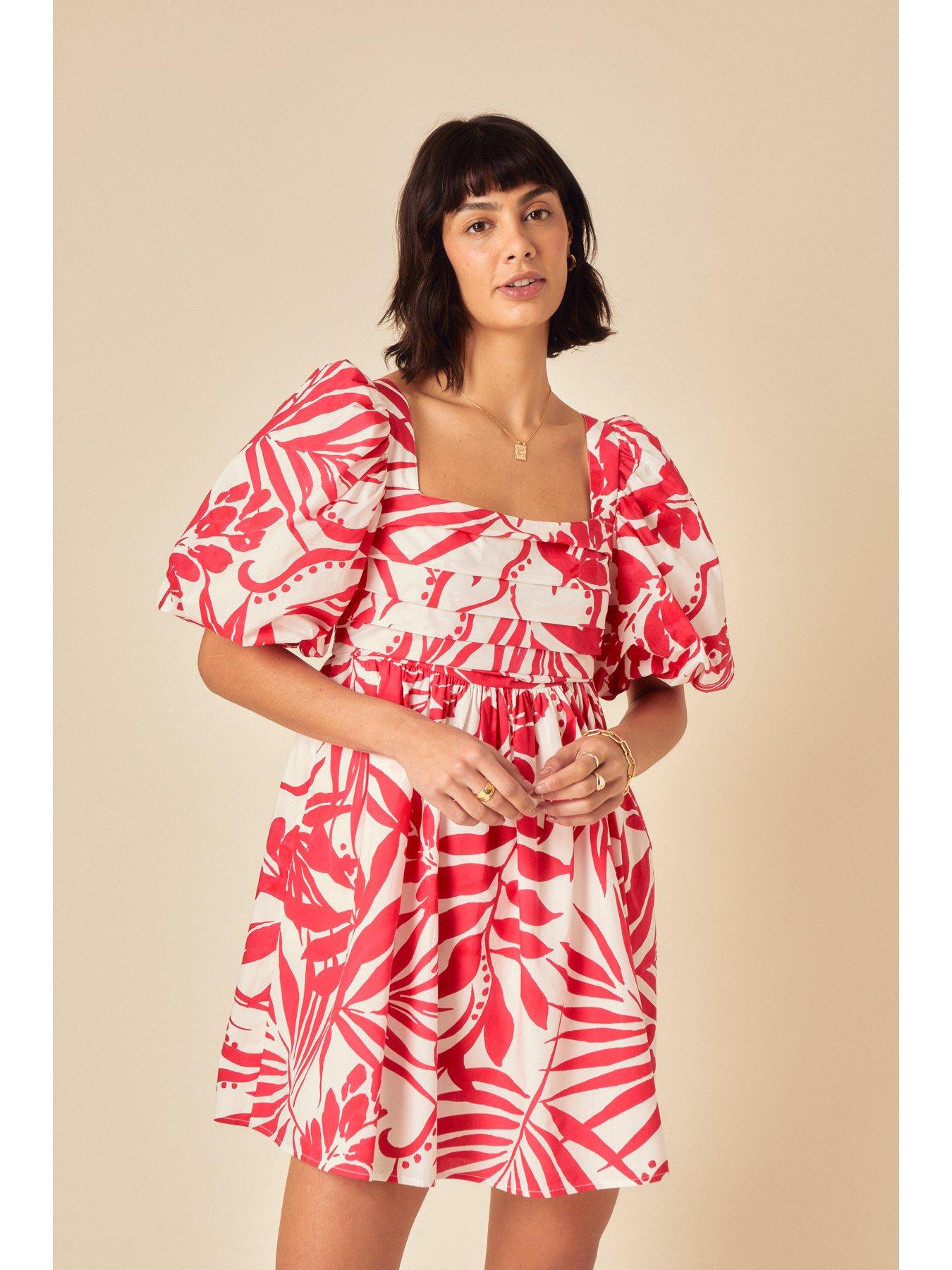  image of nobodys-child-nova-abstract-mini-dress-red