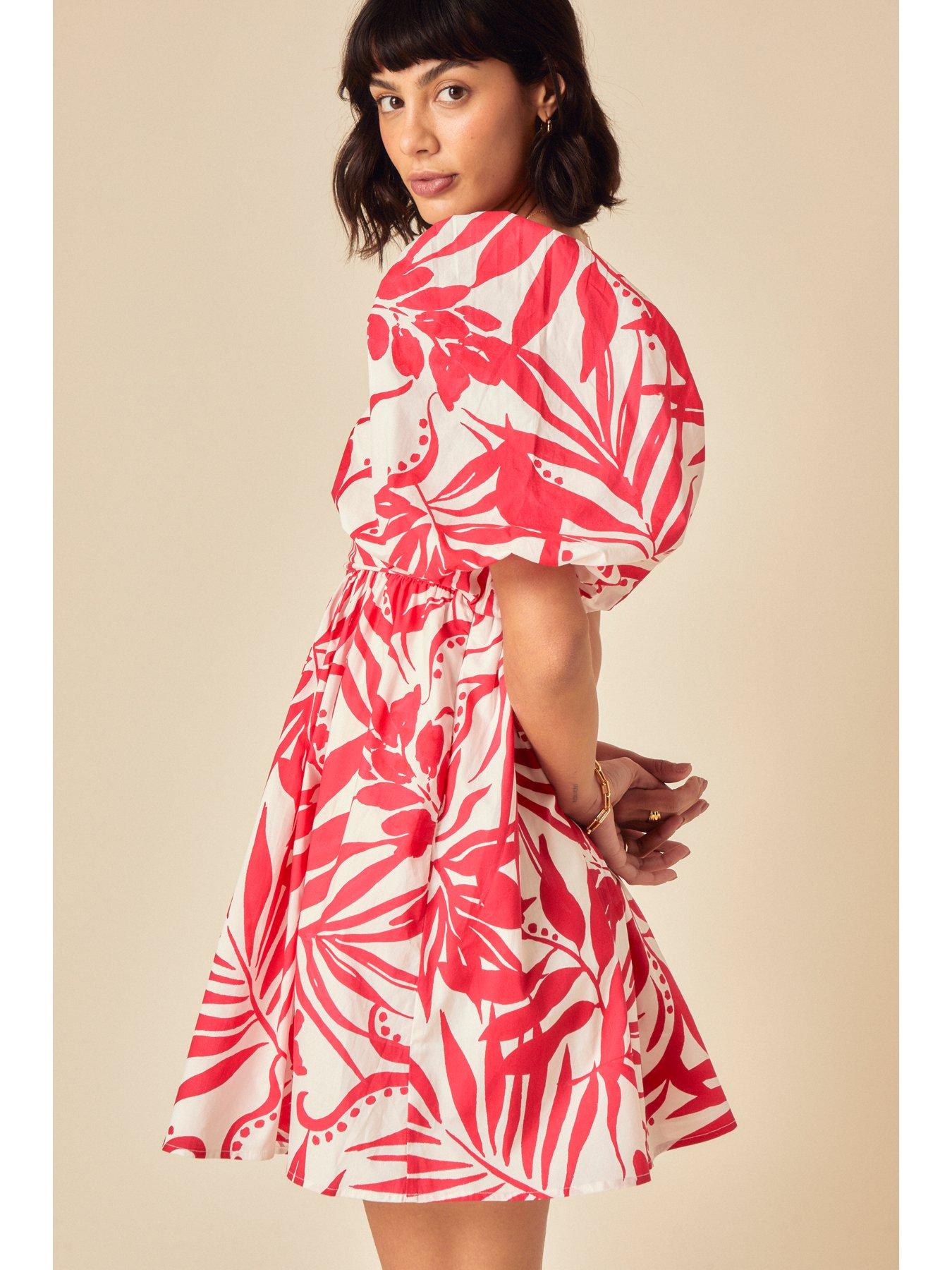  image of nobodys-child-nova-abstract-mini-dress-red