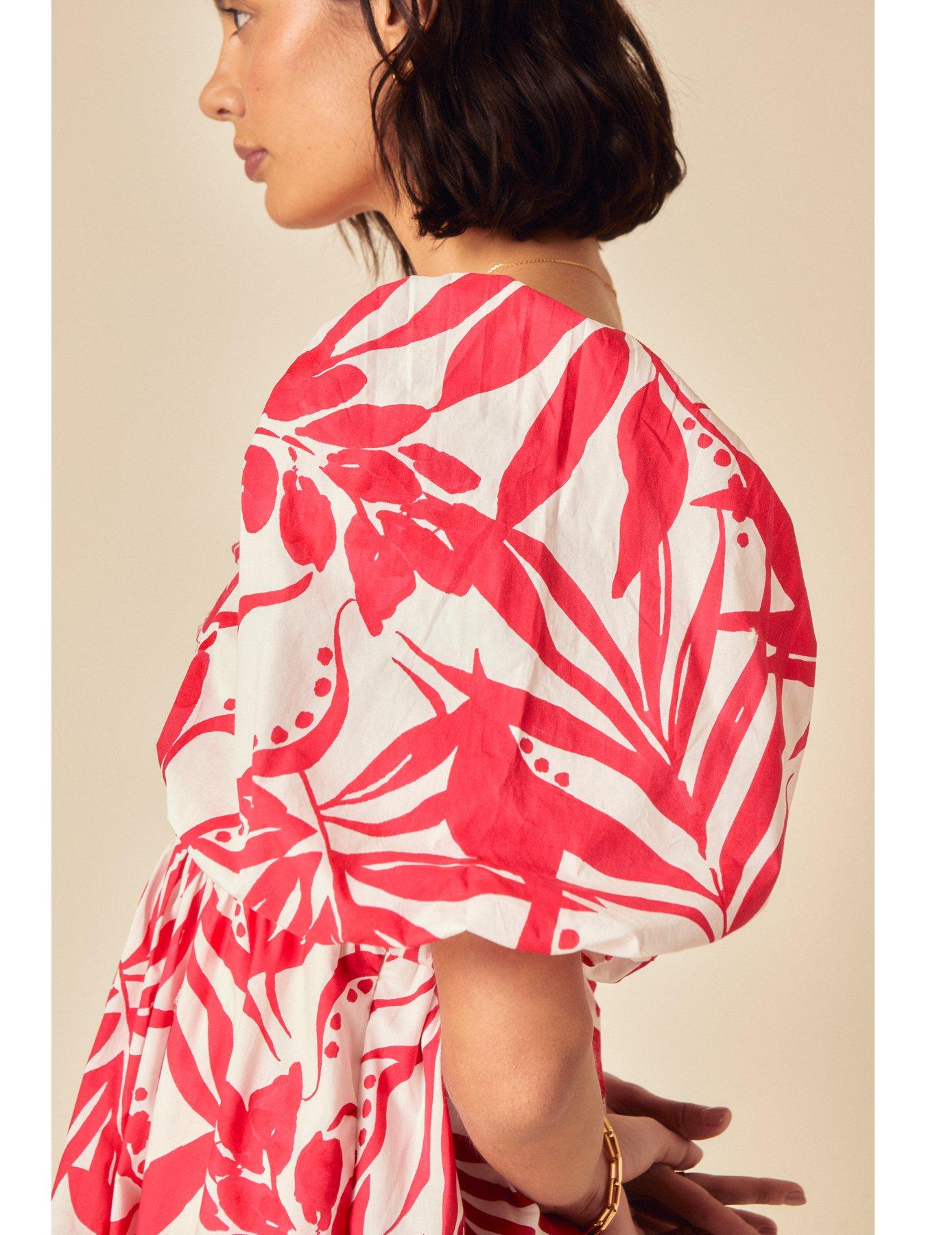  image of nobodys-child-nova-abstract-mini-dress-red