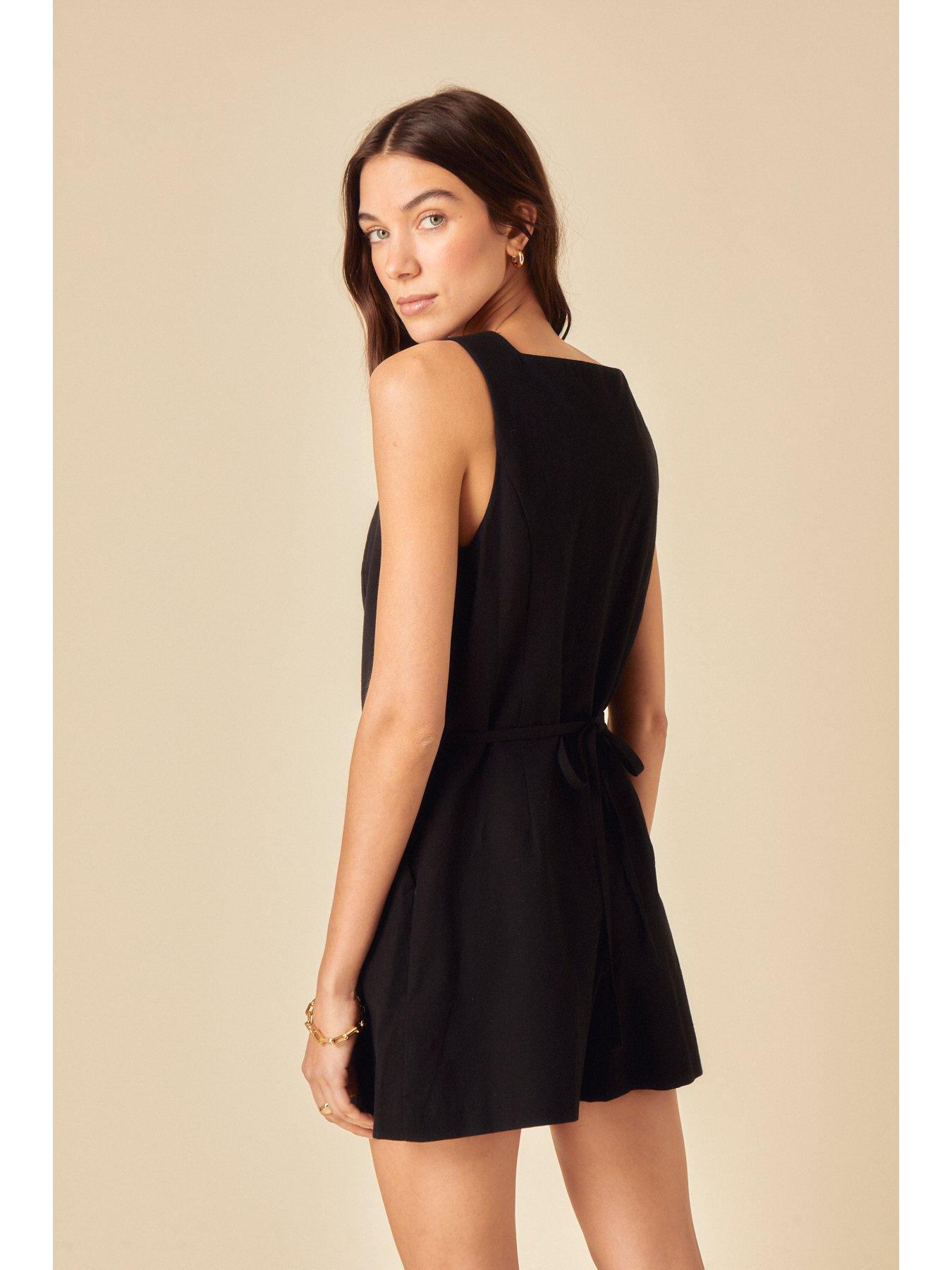 stillFront image of nobodys-child-peri-playsuit-black