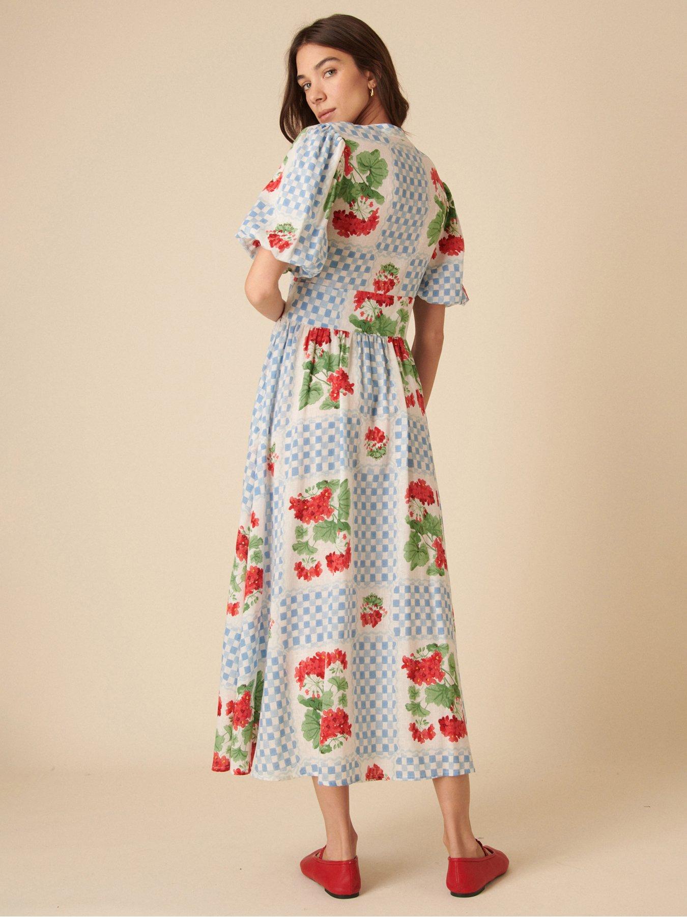  image of nobodys-child-starlight-floral-midaxi-dress-red
