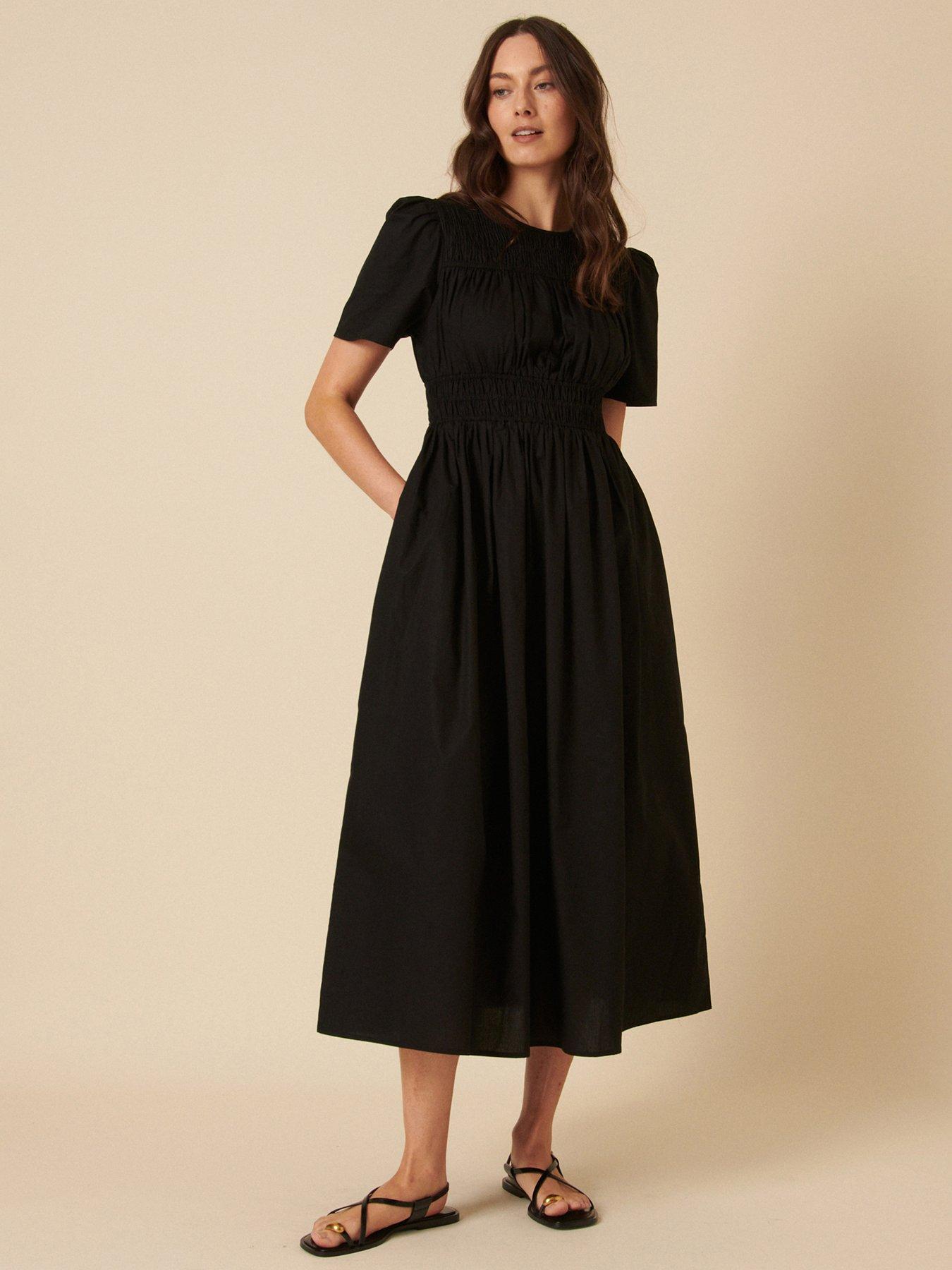 undefined Natalia Midi Dress - Black